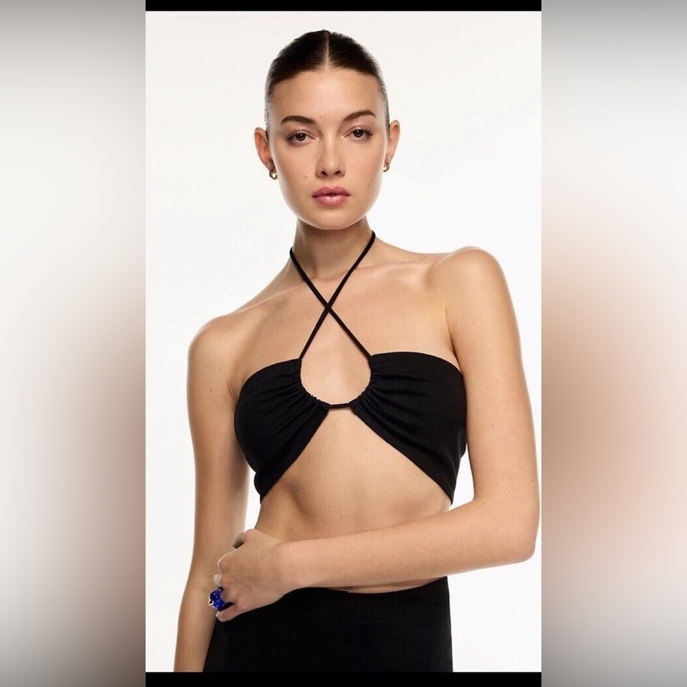 Aritzia Sun-deh cora halter top Black Bandeau Top xs